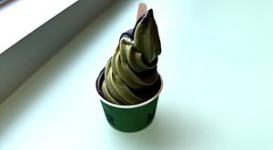 Black coconut matcha 🍵 ice cream   at Super Matcha 슈퍼말차 in Seoul