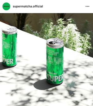 Matcha lemon sparkling water at Super Matcha 슈퍼말차 in Seoul