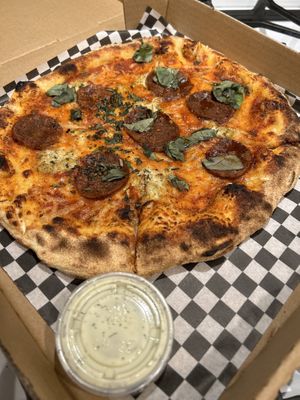 Peppa Rick pizza from Uprising Pizza at First Friday Night Market  at Uprising Pizza - Pop-Up in San Diego