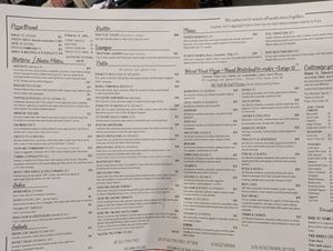 Menu at SoLita in Canberra