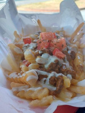 Vegan asada Fries at Gordos Mexican Food in Waialua