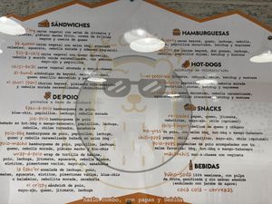 Menu on the wall at fakc-yeah - Cloud kitchen in Mexico City