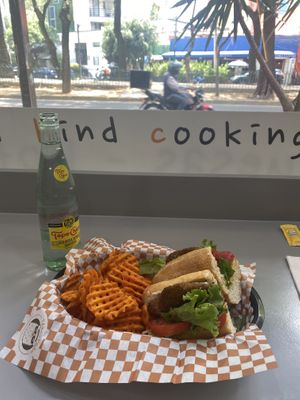 El Crispy w/Papas and Topo Chico - Yum!  at fakc-yeah - Cloud kitchen in Mexico City