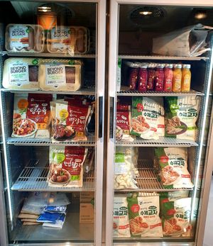 store section... vegan meats at Style Vegan - 스타일비건 in Seoul