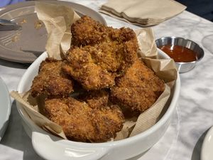 VFC Vegan Fried Chicken. The barrel is not really KFC style but the meat is so real like fat skin part.   at Style Vegan - 스타일비건 in Seoul