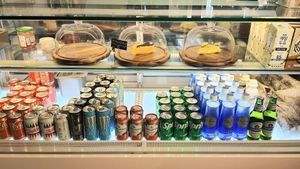 display of dessert and drinks at Style Vegan - 스타일비건 in Seoul