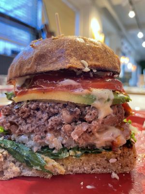 Close-up wasabi burger   at Style Vegan - 스타일비건 in Seoul