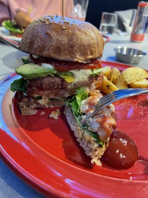 Avocado, patty, hash brown  at Style Vegan - 스타일비건 in Seoul