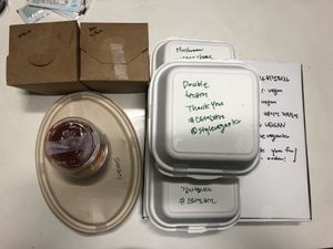 The owner Marcos delivered by his hand to solve our night time cravings. The packages are upgraded currently more sustainable and this was taken before.  at Style Vegan - 스타일비건 in Seoul