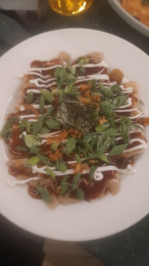 Vegan okonomiyaki at Lucky Tortoise Dumpling Company - Temple Bar in Dublin