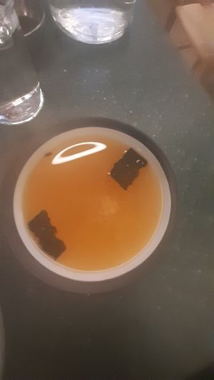 Miso soup at Lucky Tortoise Dumpling Company - Temple Bar in Dublin