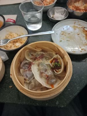 cooked dumplings with mushroom, sweet potato and aubergine fillings at Lucky Tortoise Dumpling Company - Temple Bar in Dublin