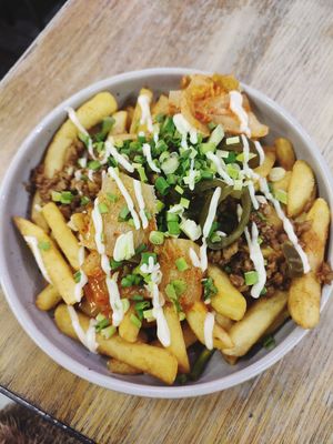 Kimchi fries at The Cool Cat in Warsaw
