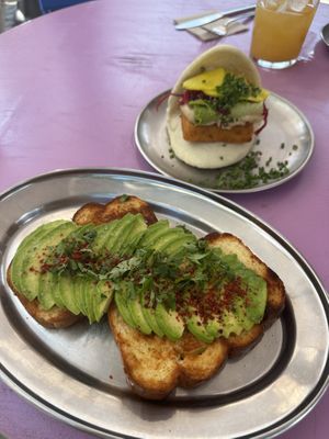 Avocado toast and tofu bao   at The Cool Cat in Warsaw