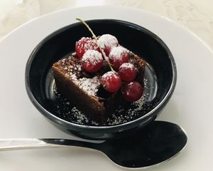 Dessert in 2 course vegan menu at The Cool Cat in Warsaw