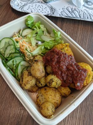 Carrot balls and potatoes at Patison in Gdansk