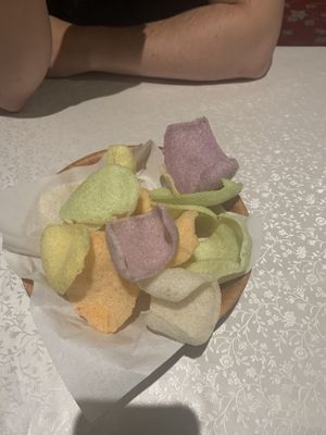 Veggie prawn crackers   at Choi Gan in Clitheroe