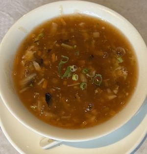 Hot & sour soup  at Choi Gan in Clitheroe