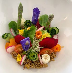 A colorful salad at NA NA  in Playa Del Carmen