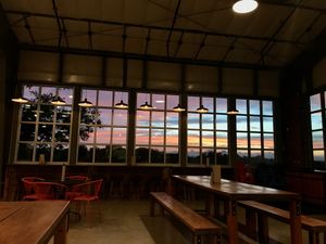 Sunsets are gorgeous out here at Beerburg Brewing in Austin