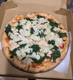 GF Cauliflower & Spinach Pizzaa  at Gino's Pizzeria in Poughkeepsie