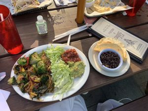 Wicked green burrito (deconstructed) with corn tortillas (GF)  at Juan's Flying Burrito - Lower Garden District in New Orleans