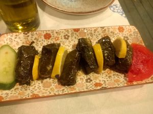 Wine leaves dolmades at Ole Ole in Zakynthos