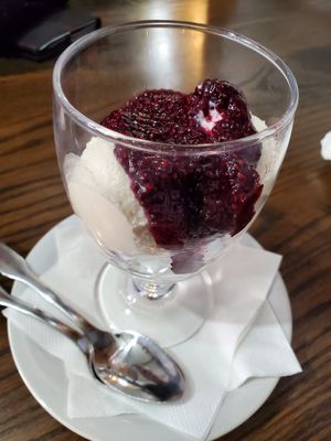 Blueberry mess - blueberries, cashew creme, cookie crumbs at Grazery in Carlisle