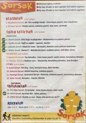 Türkçe menü 11/2021 at Sarsak in Istanbul