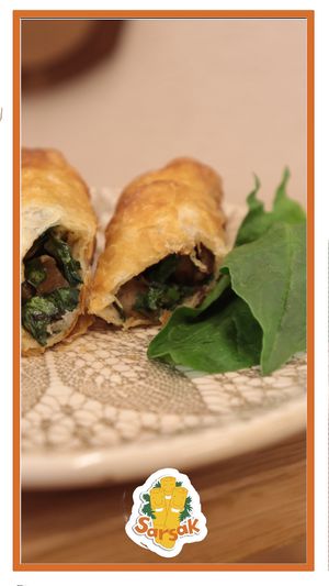 Yeşillik Sarsak... Spinach and mushrooms... fresh and vegan at Sarsak in Istanbul