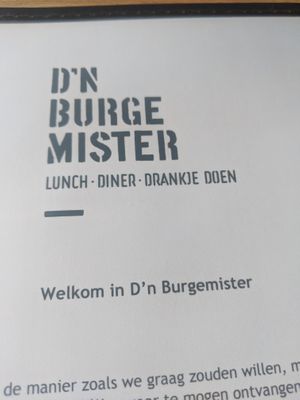 Menu at D'n Burgemister in Veldhoven