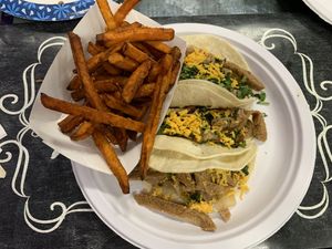 Delicious tacos 🌮 💚 at Veggie Del Sol in South Padre Island