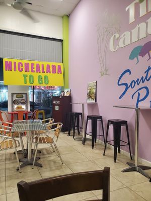 Inside seating at Veggie Del Sol in South Padre Island