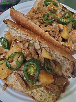 Hawaiian BBQ sandwich at Veggie Del Sol in South Padre Island