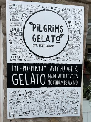 All vegan/ free from  at Pilgrims Fudge Kitchen and Gelateria in Lindisfarne