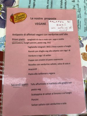 Menü  at Pizzaria Peperetta Dispetusa in Imperia