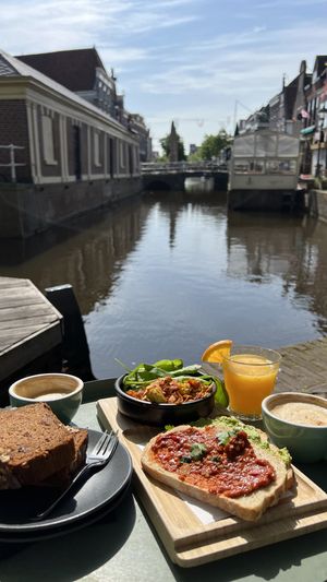 Vegan egg salad & banana bread  at Anne&Max in Alkmaar