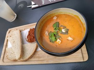 Vegan lentil soup at Anne&Max in Alkmaar