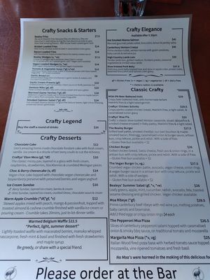 Summer menu 2022/23 at The Crafty Moa  in Arthurs Pass