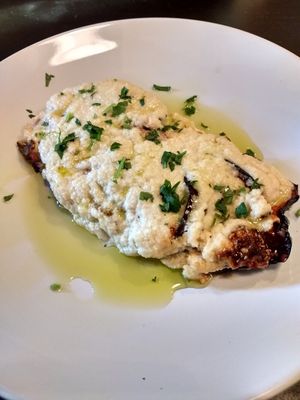 Roasted Eggplant "Cashew Parm" at Tony & Nick's in Kingston