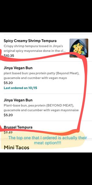 I hope they change this! This is how I ended up eating meat!!! at JINYA Ramen Bar in Denver
