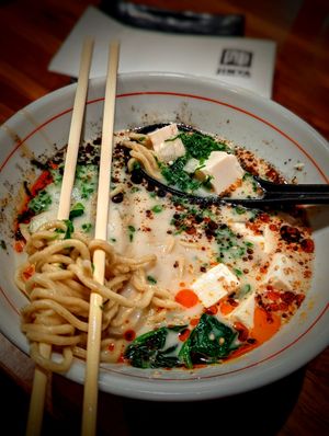 Spicy Creamy Vegan Ramen at JINYA Ramen Bar in Denver