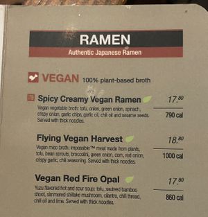 Ramen menu   at JINYA Ramen Bar in Denver