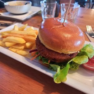 Veggie patty burger at The Ranch Bar & Grill in Te Anau