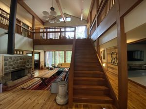 Downstairs common area, upstairs double rooms  at Onpoint Madarao in Myoko