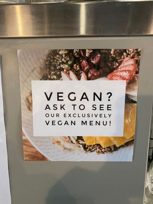Vegan menu at Cafe Melzar in Mount Gambier