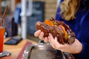 French sourdough (campagne) sandwich with roasted vegetables - very good! at Hatena in Tokyo