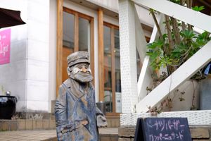 Interesting statue in front of the shop at Hatena in Tokyo