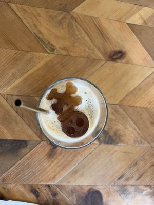 Nice ice soy latte  at Hatena in Tokyo