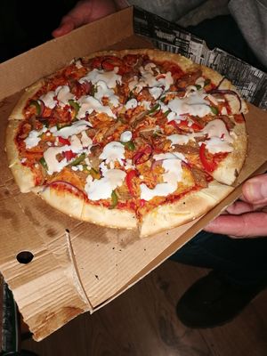 Kebab pizza at Vizza Guys in Gateshead